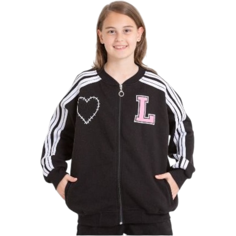 1235 toptan 9/14 yaş arası kız çocuklar için fermuarlı mevsimlik sweatshirtler