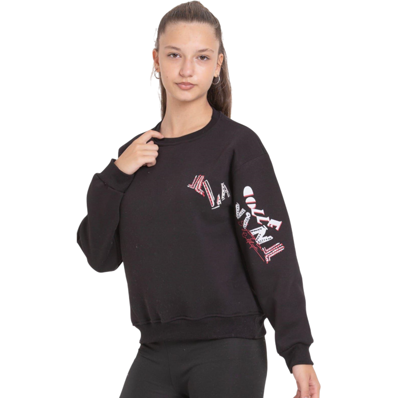 1289 toptan 9/14 yaş arası kız çocuklar için üç iplik kışlık sweatshirtler