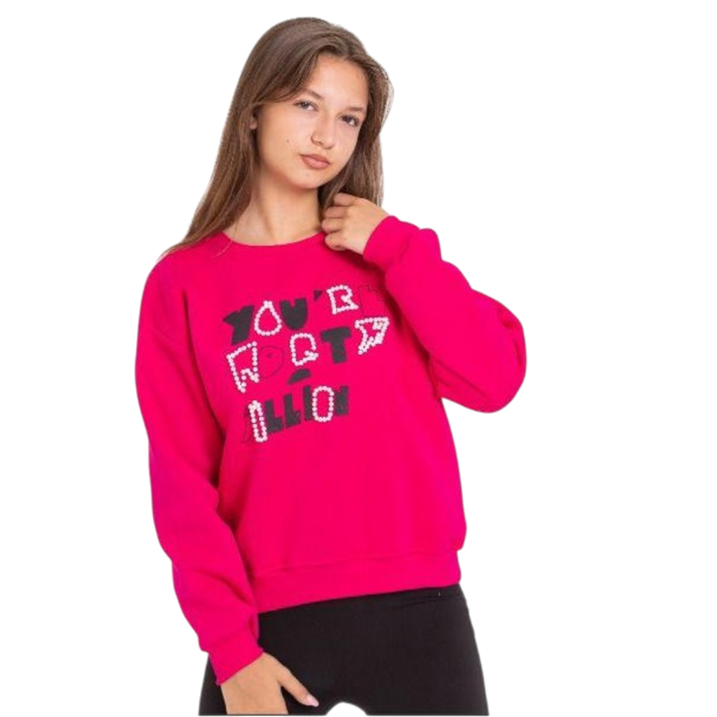 1290 toptan 9/14 yaş arası kız çocuklar için üç iplik kışlık sweatshirtler