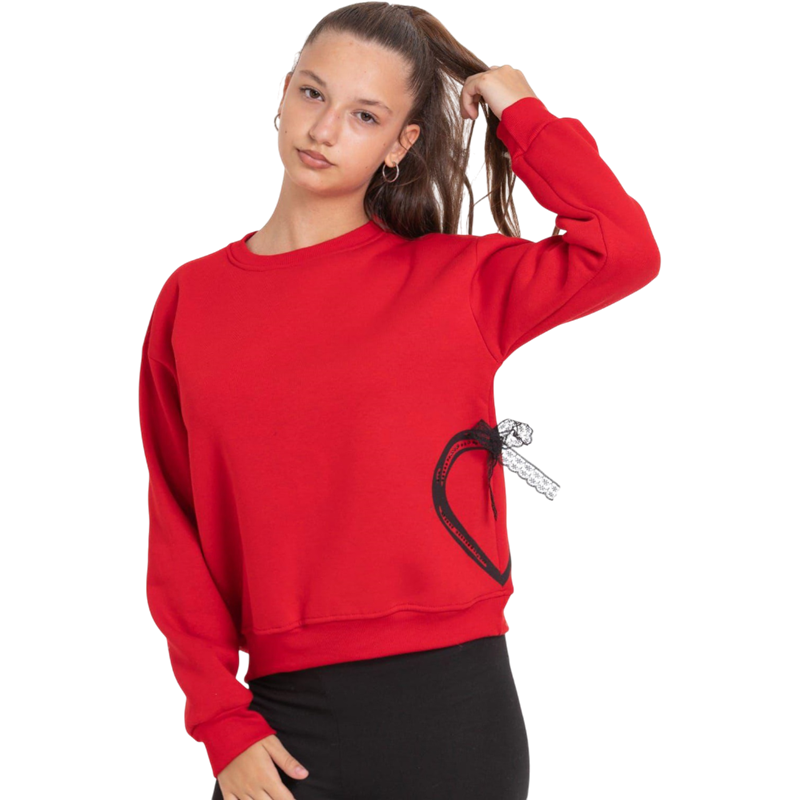 1291 toptan 9/14 yaş arası kız çocuklar için üç iplik kışlık sweatshirtler