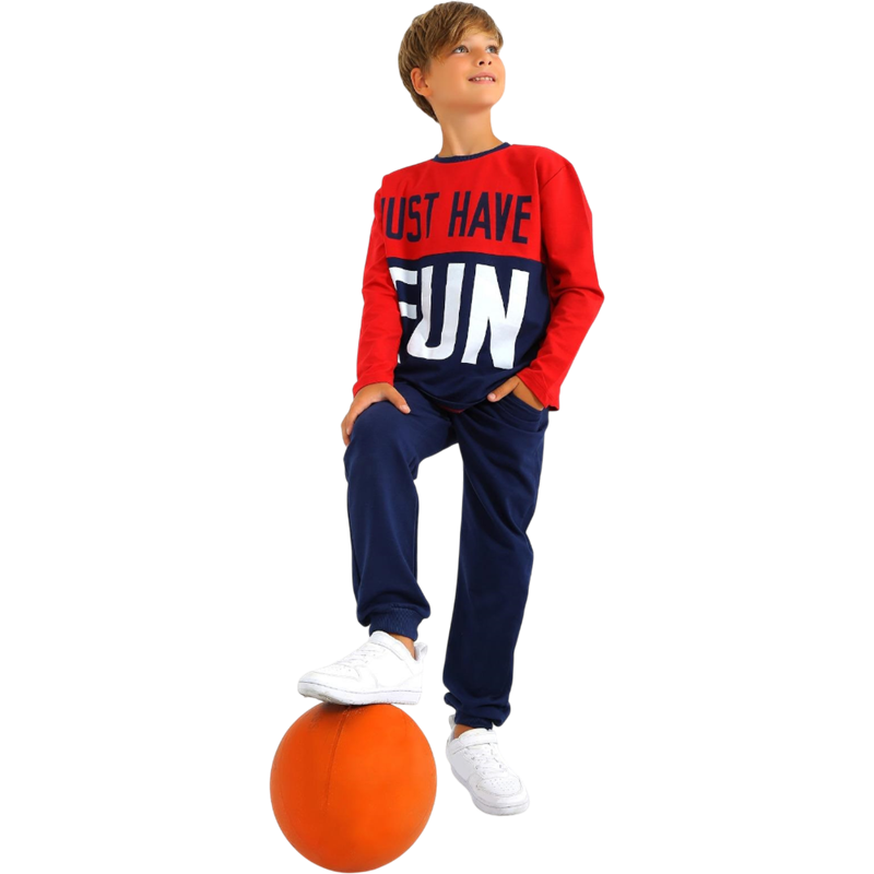 46700  toptan 10/15 yaş arası erkek çocuklar için JUST HAVE baskılı çocuk eşofmanları takımları