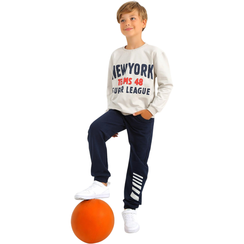 47530 toptan 6/9 yaş arası erkek çocuklar için  SUPER LEAGU baskılı çocuk eşofmanları takımları
