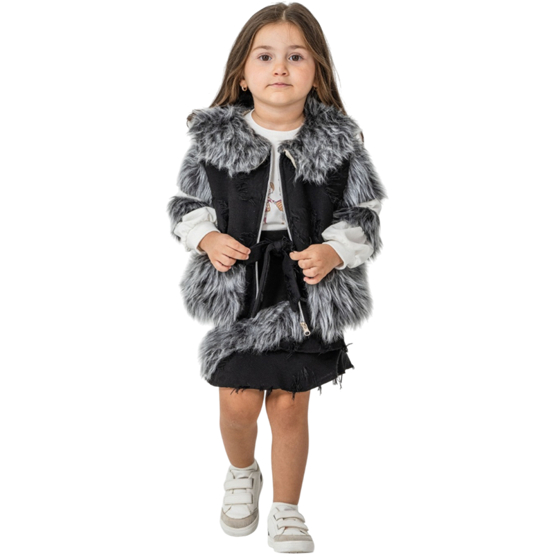 26320 toptan 9/24 aylık kız bebekler için ceketli,etekli üçlü takım elbiseler