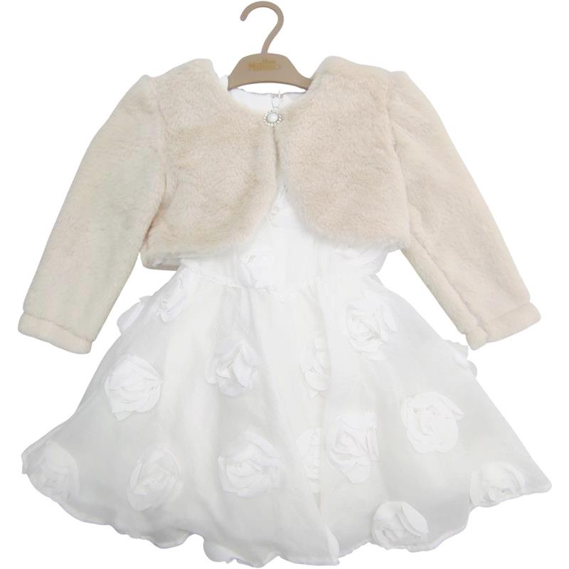 1419 toptan 1/4 yaş arası kızlar için bolerolu çocuk elbiseleri