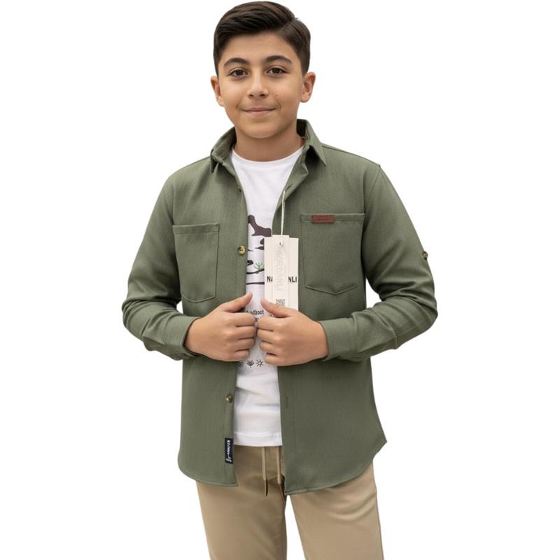 toptan 11/15 yaş arası çocuklar için gömlek, pantolonlu tişörtlü üç parçalı mevsimlik takım elbise 