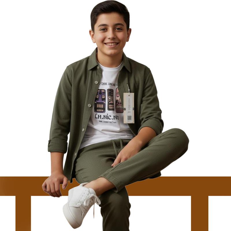 toptan 6/10 yaş arası çocuklar için gömlek, pantolonlu tişörtlü üç parçalı mevsimlik takım elbise 