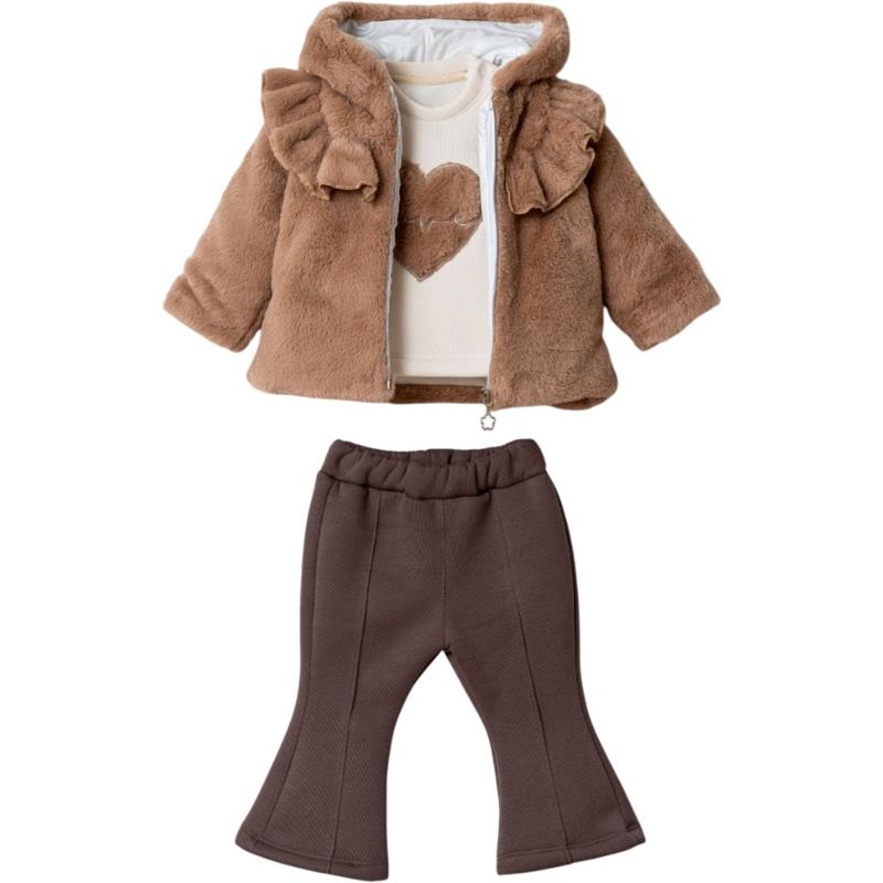 5251 toptan 6-9-12 ay kız çocuklar işin kışlık üçlü takım 