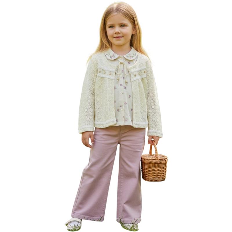 4499 toptan 2/5 yaş arası kız çocuklar için mevsimlik iki parçalı takım elbise 