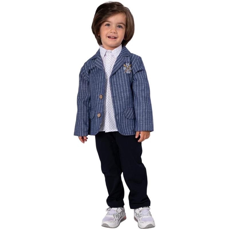 1126 toptan 2/5 yaş arası erkek çocuklar için ceketli üç parçalı mevsimlik takım elbise