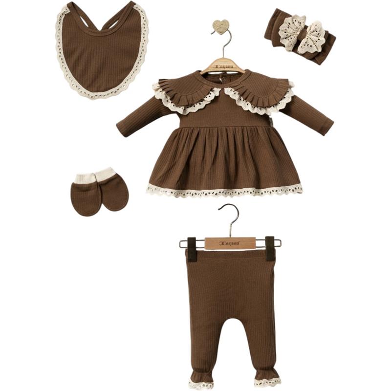 2067  toptan 3-6 aylık bebekler için 5 parçalı lux zıbın setleri