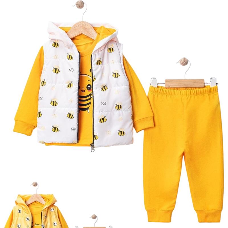 25442 toptan 9/24 aylık bebekler için mevsimlik üçlü takım elbiseler