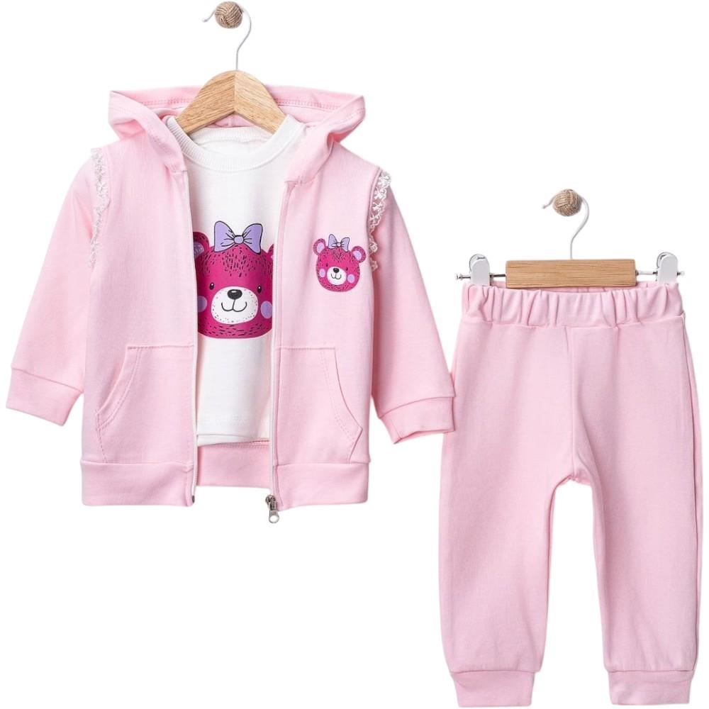 25447 toptan 9/24 ay arası kız çocukları için üçlü mevsimlik takım elbise