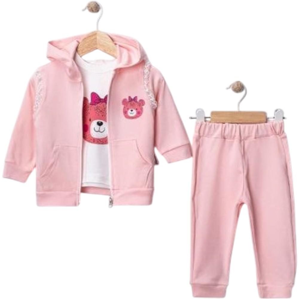 25447 toptan 9/24 ay arası kız çocukları için üçlü mevsimlik takım elbise