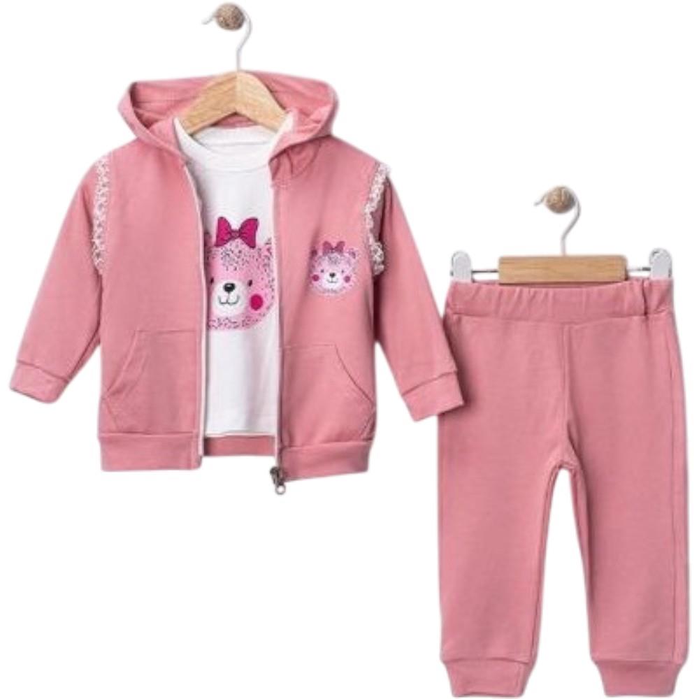 25447 toptan 9/24 ay arası kız çocukları için üçlü mevsimlik takım elbise