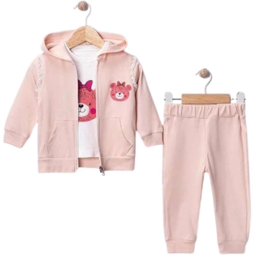 25447 toptan 9/24 ay arası kız çocukları için üçlü mevsimlik takım elbise