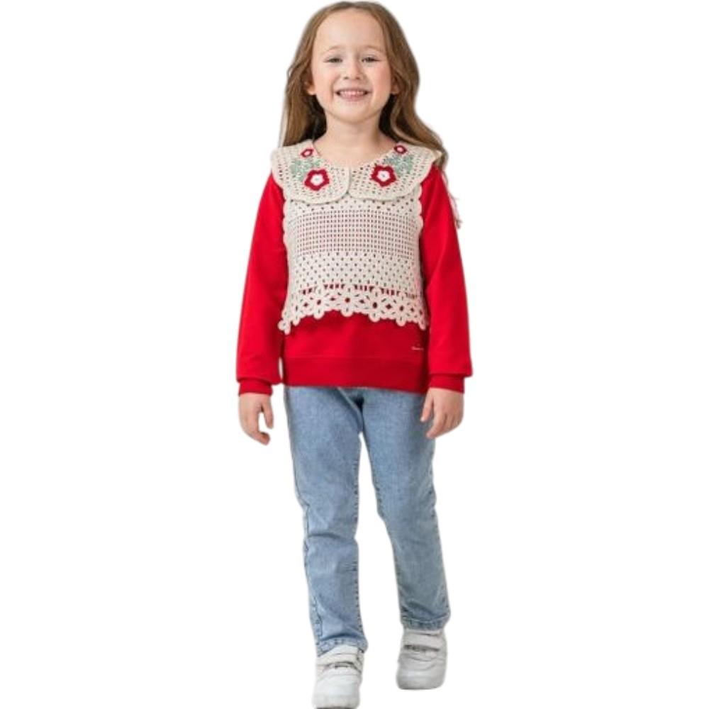 6352 оптом демисезонные костюмы тройки с джинсовыми брюками для девочек на 6/9 лет