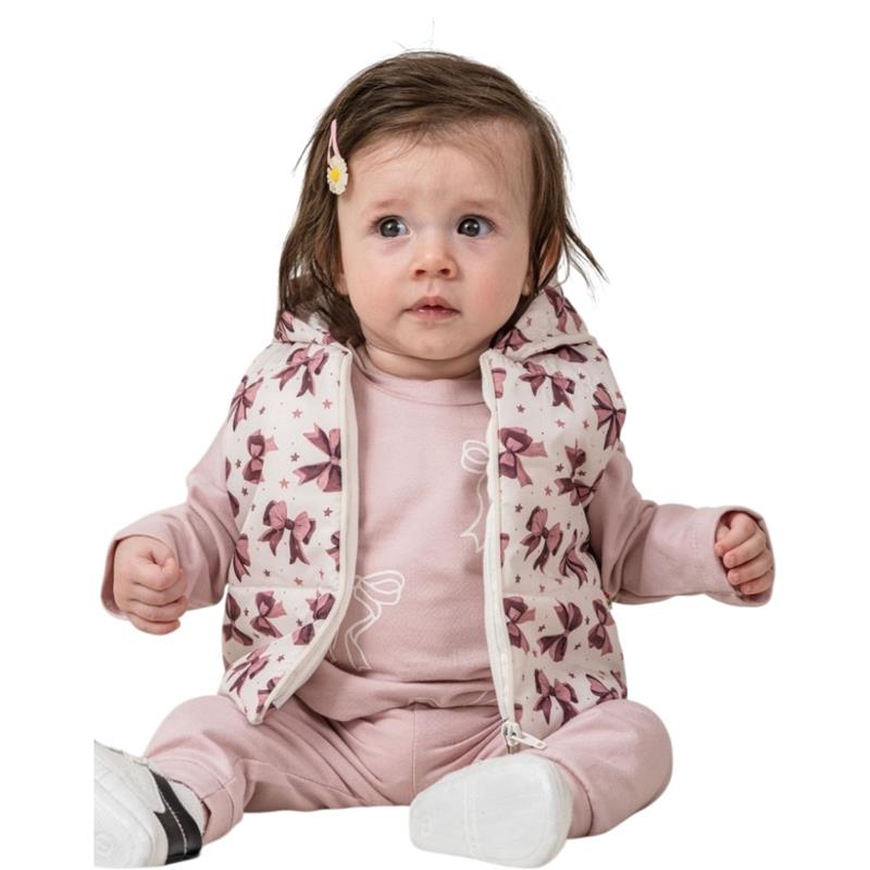 10002 toptan 6-9-12 aylık bebekler için yelekli çocuk kışlık üç parçalı takım elbise