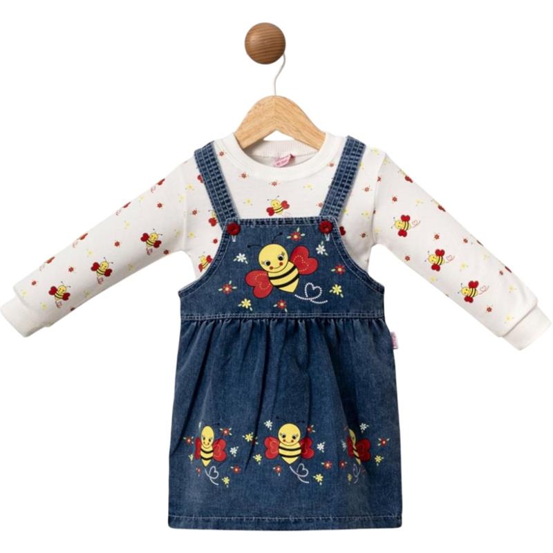 534 toptan 12/24 aylık kız çocukları için tişörtlü kot jile