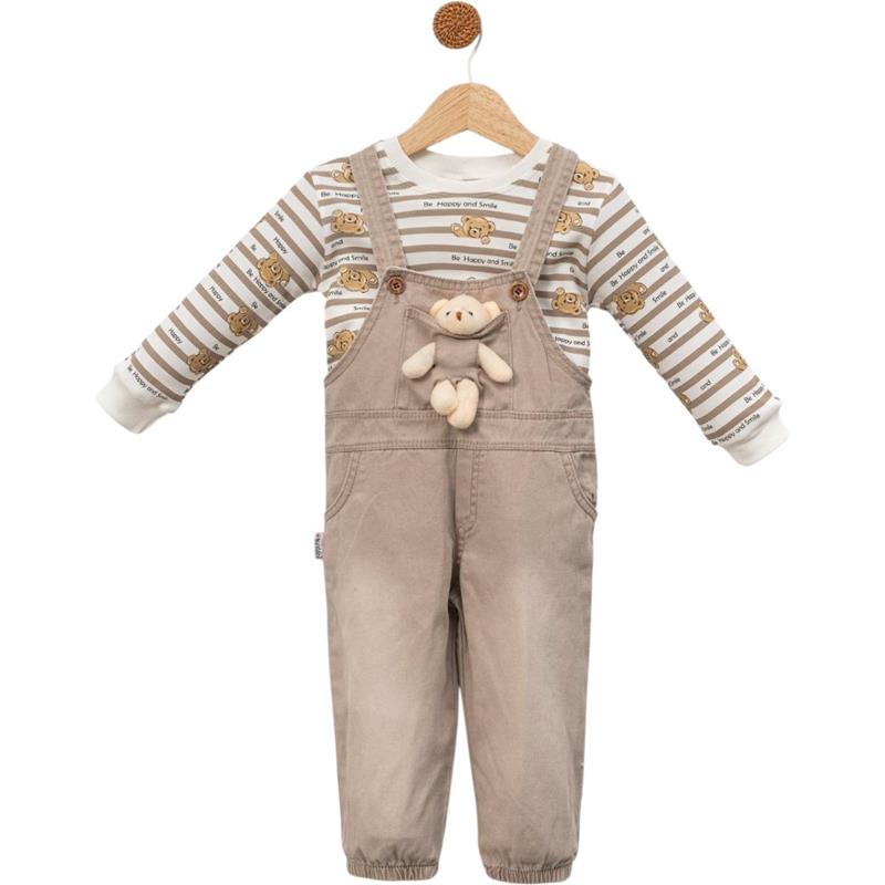 616 toptan 12/24 aylık bebekler için tişörtlü ayıcıklı tulum-pantolon,salopet