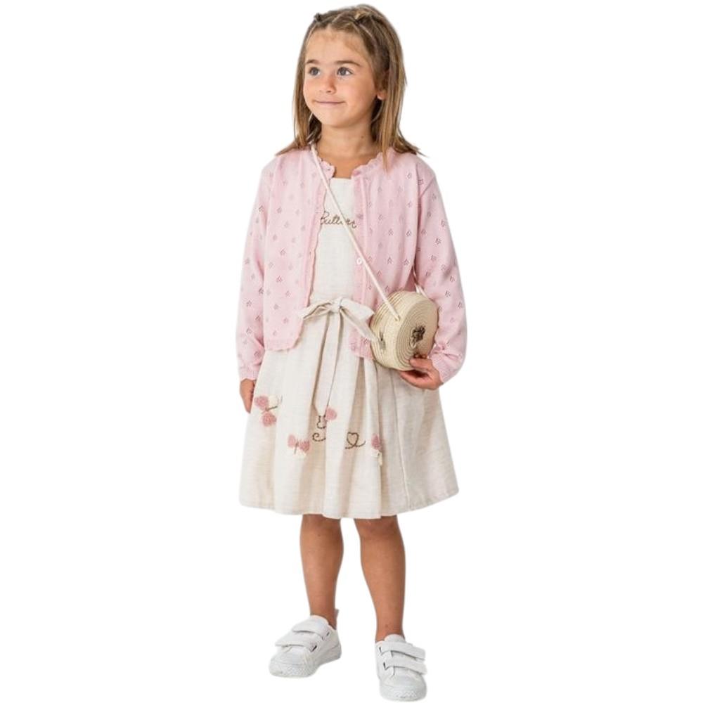 7261 wholesale demi-season dresses with a knitted jacket for girls 2-5 years old