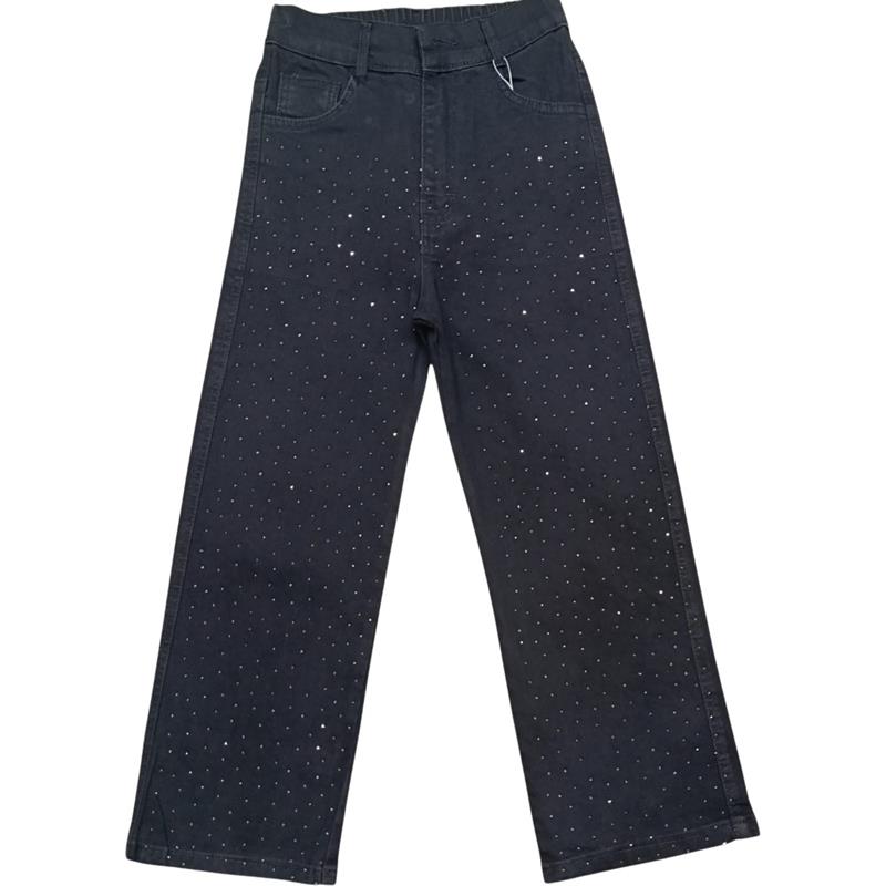 2120 toptan 6-10 yaş arası kız çocukları için taşlı çocuk kot pantolonu