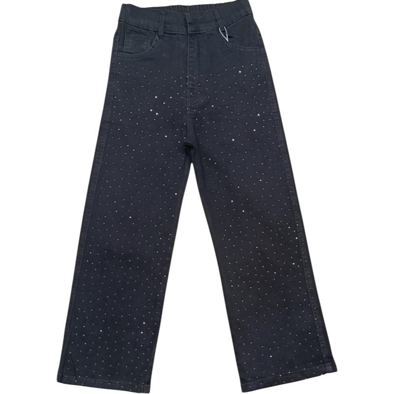 2121 toptan 11/15 yaş arası kız çocukları için taşlı işlemeli çocuk kot pantolon