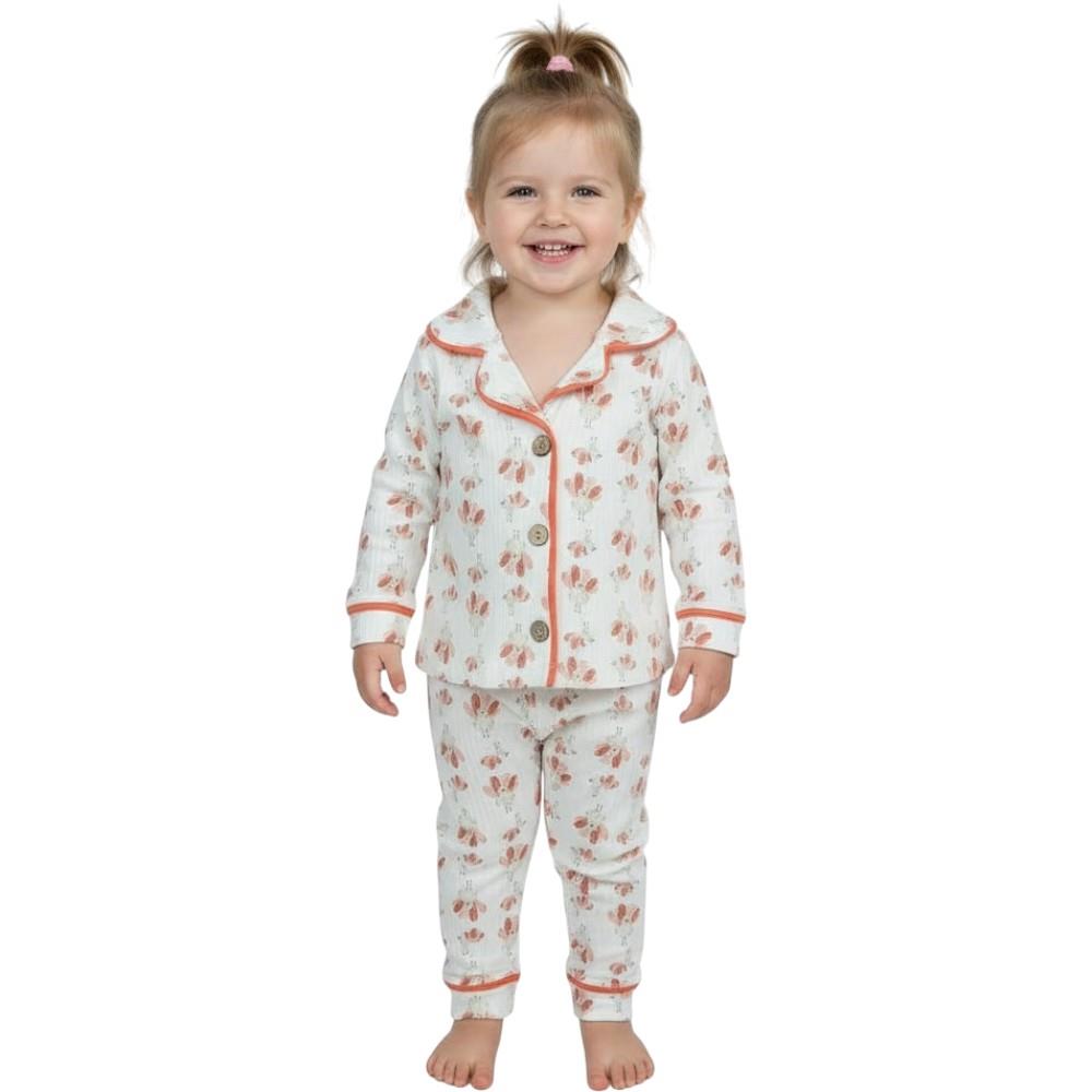 8124 оптом детские демисезонные пижамы на пуговицах для младенцев на 9-12-18 месяцев