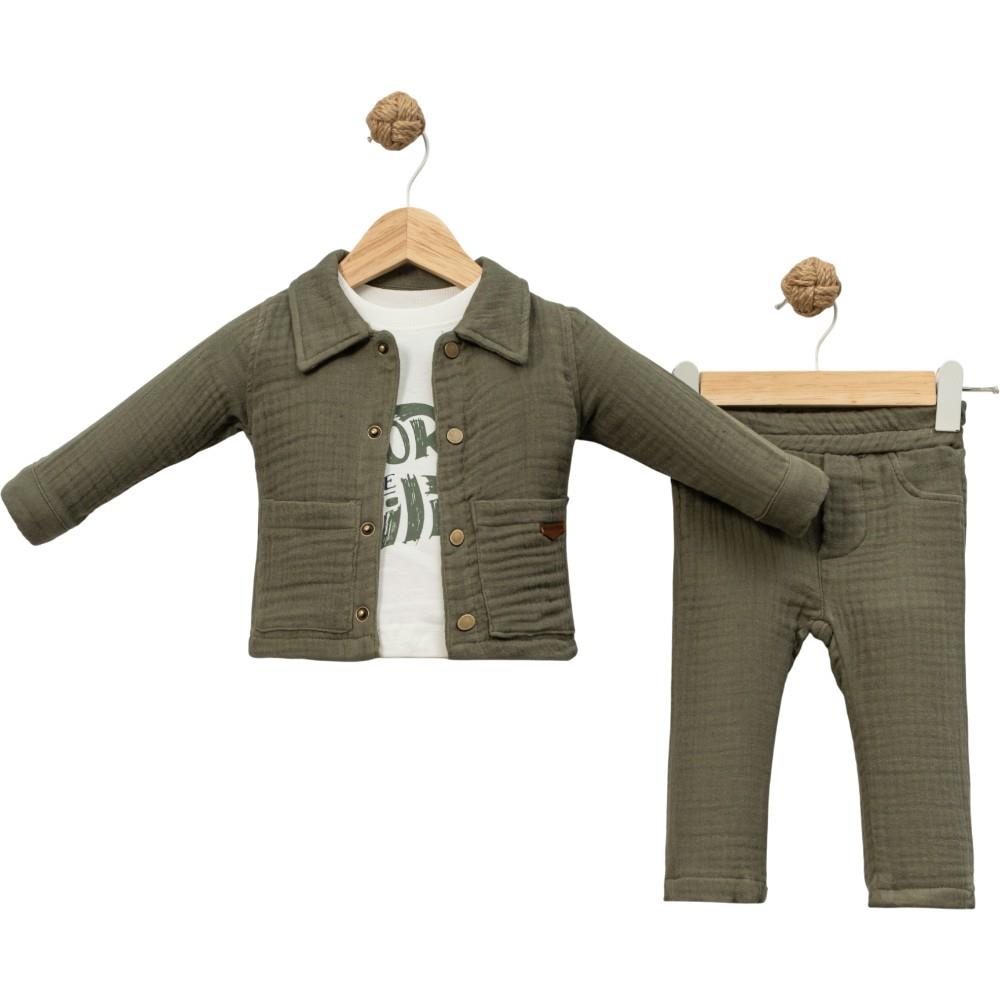 1212 toptan 9/24 aylık bebekler için mevsimlik üç parçalı takım elbise