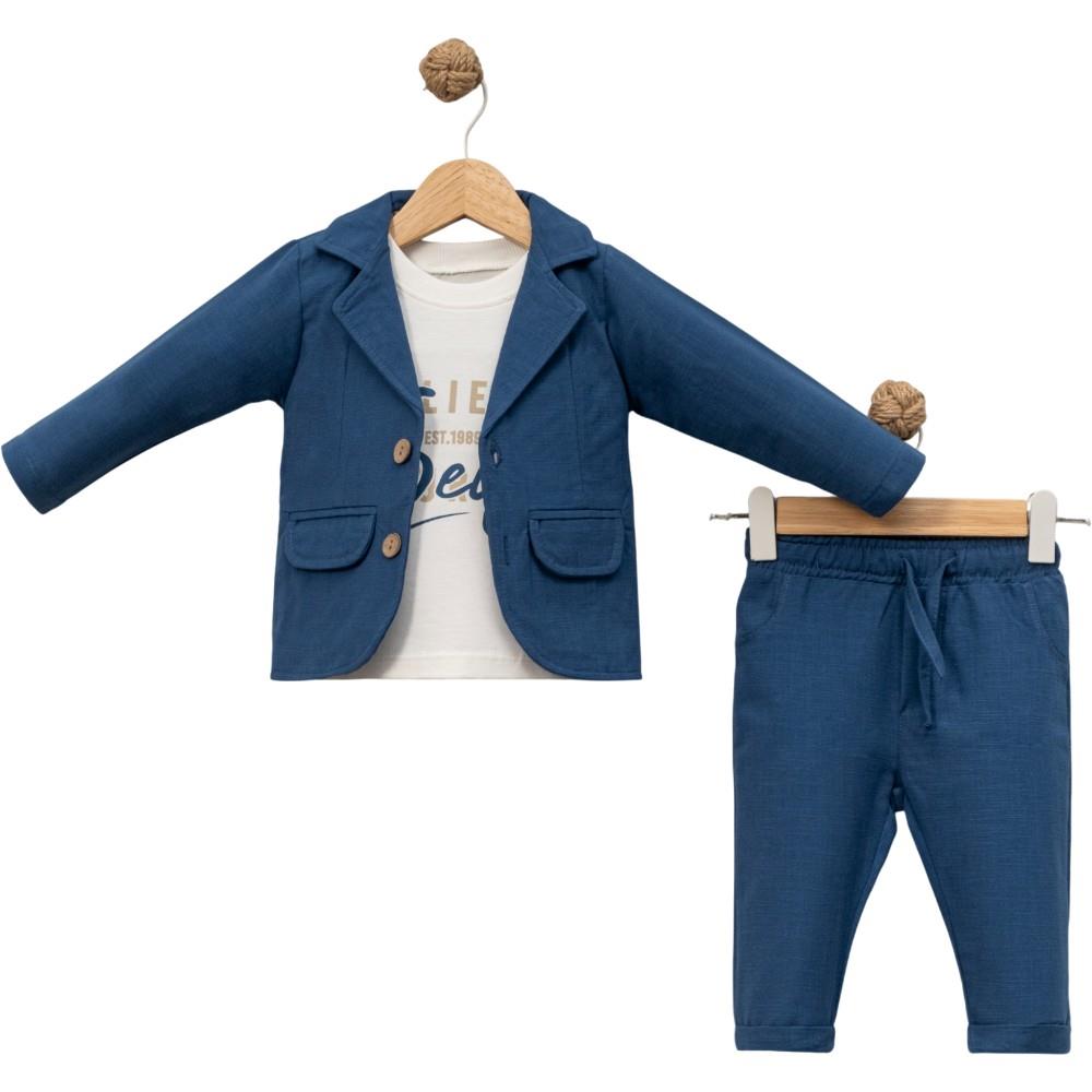 1201 toptan 9/24 aylık bebekler için mevsimlik üç parçalı takım elbise