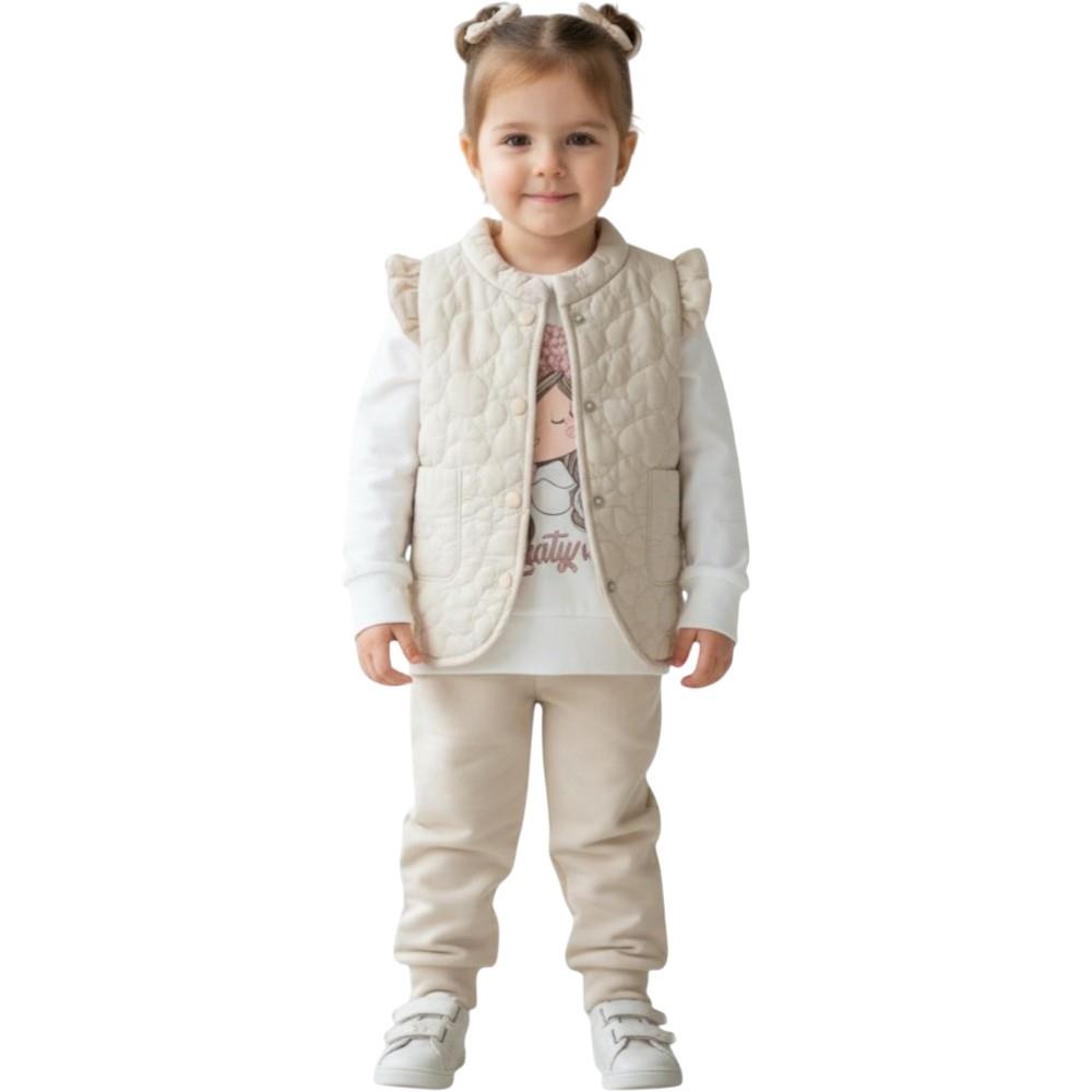 1197 wholesale children's demi-season three-piece suits with a vest for girls 2-5 years 