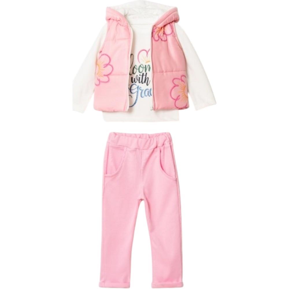 12005 оптом детские демисезонные костюмы-тройки для девочек на 3-4-5-6 лет