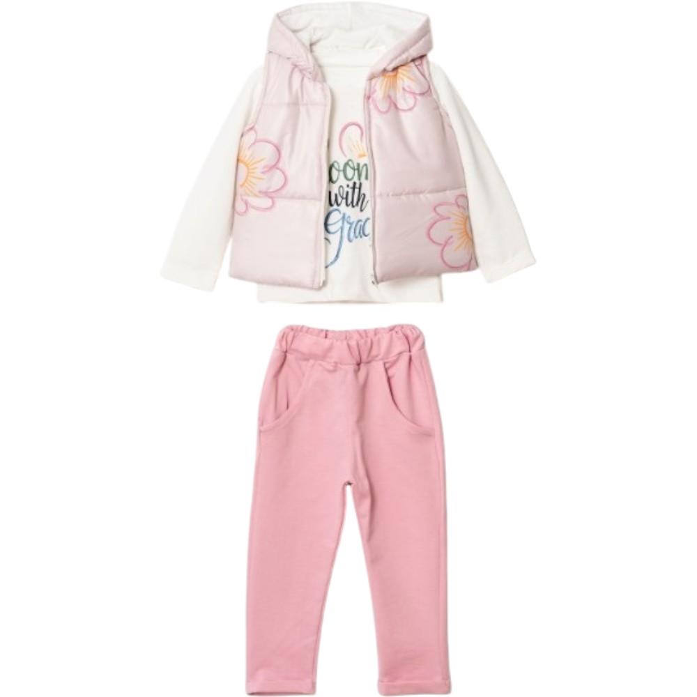 12005 оптом детские демисезонные костюмы-тройки для девочек на 3-4-5-6 лет