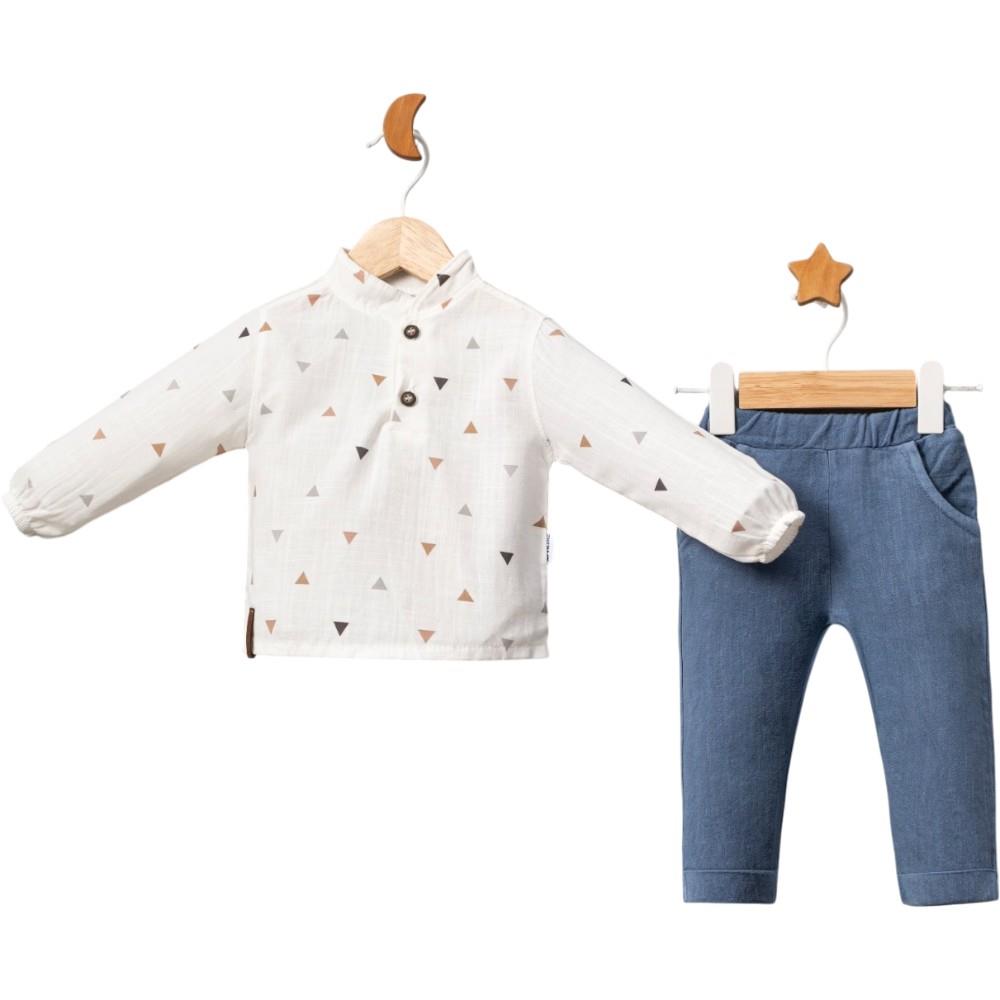 2339 оптом демисезонные комплекты из двух предметов, рубашка и брюки для мальчиков на 9-12-18 месяцев