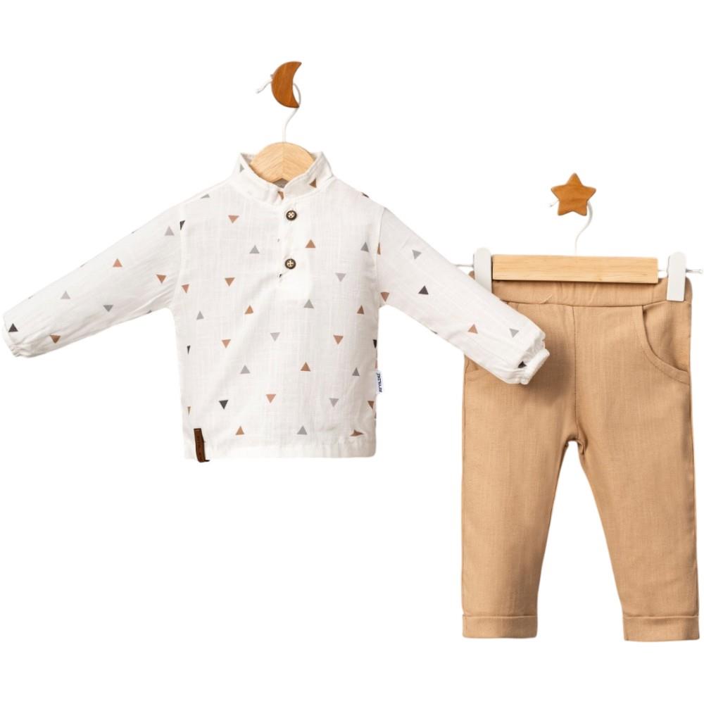 2339 оптом демисезонные комплекты из двух предметов, рубашка и брюки для мальчиков на 9-12-18 месяцев