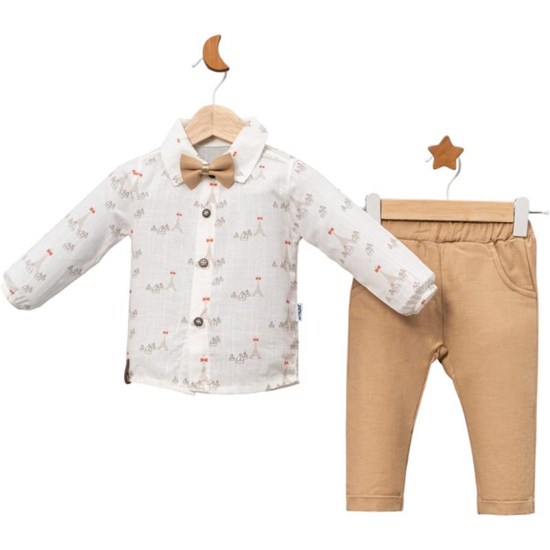 2344 оптом демисезонные комплекты из двух предметов, рубашка и брюки для мальчиков на 9-12-18 месяцев