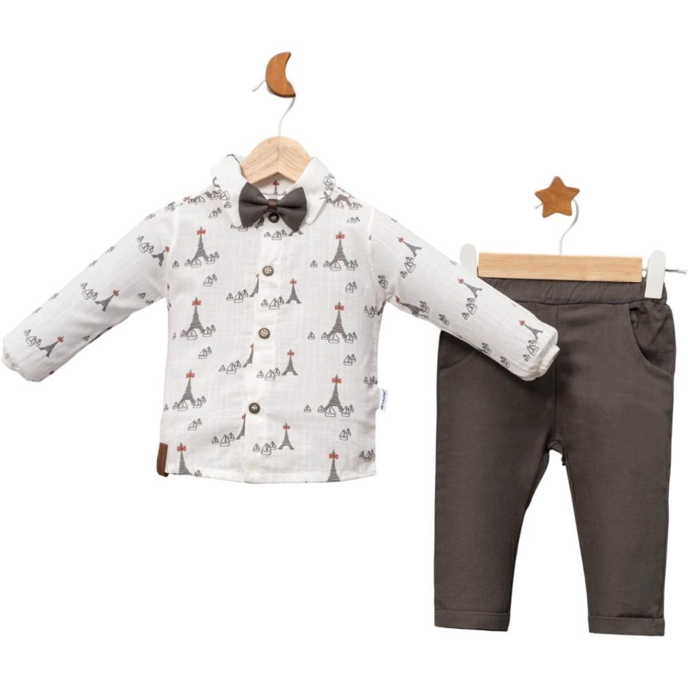 2344 оптом демисезонные комплекты из двух предметов, рубашка и брюки для мальчиков на 9-12-18 месяцев