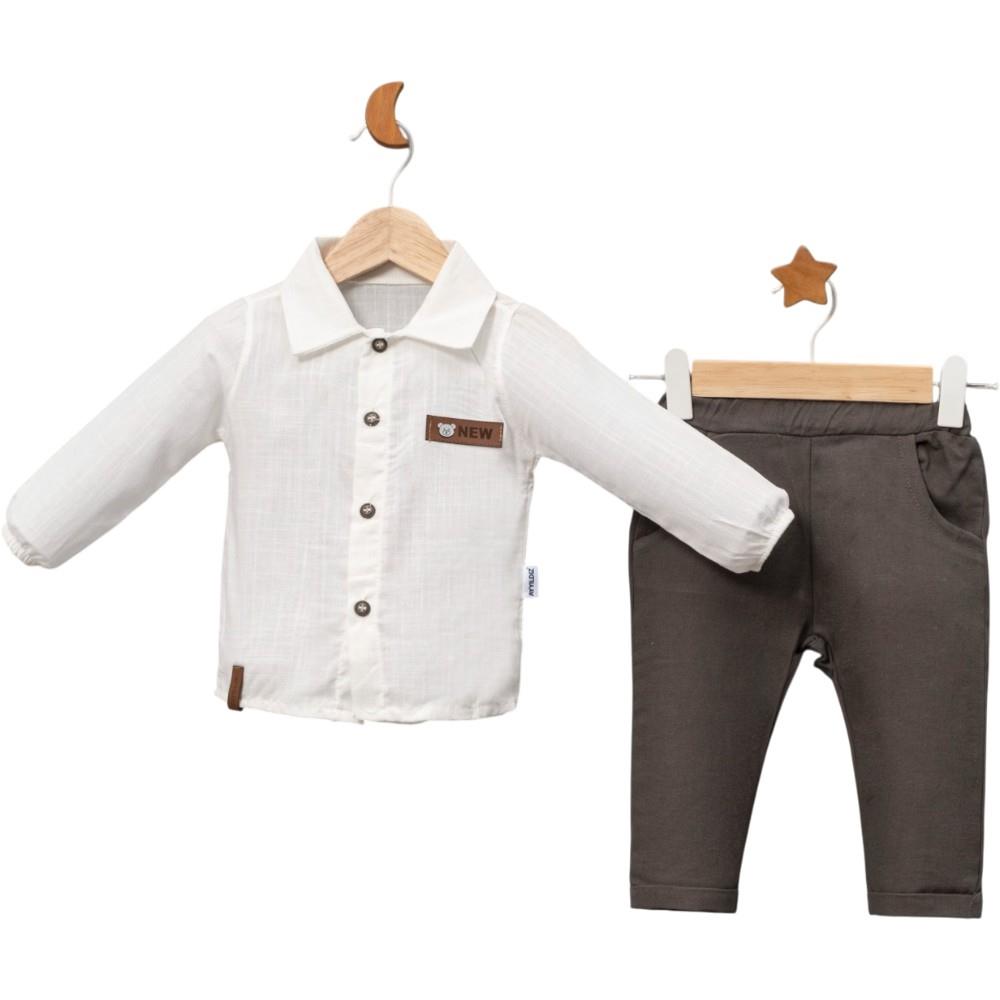 2345 оптом демисезонные комплекты из двух предметов, рубашка и брюки для мальчиков на 9-12-18 месяцев