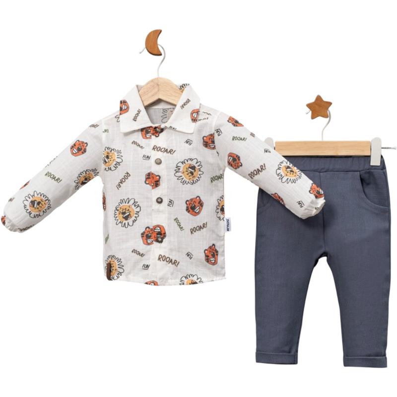 2346 оптом демисезонные комплекты из двух предметов, рубашка и брюки для мальчиков на 9-12-18 месяцев
