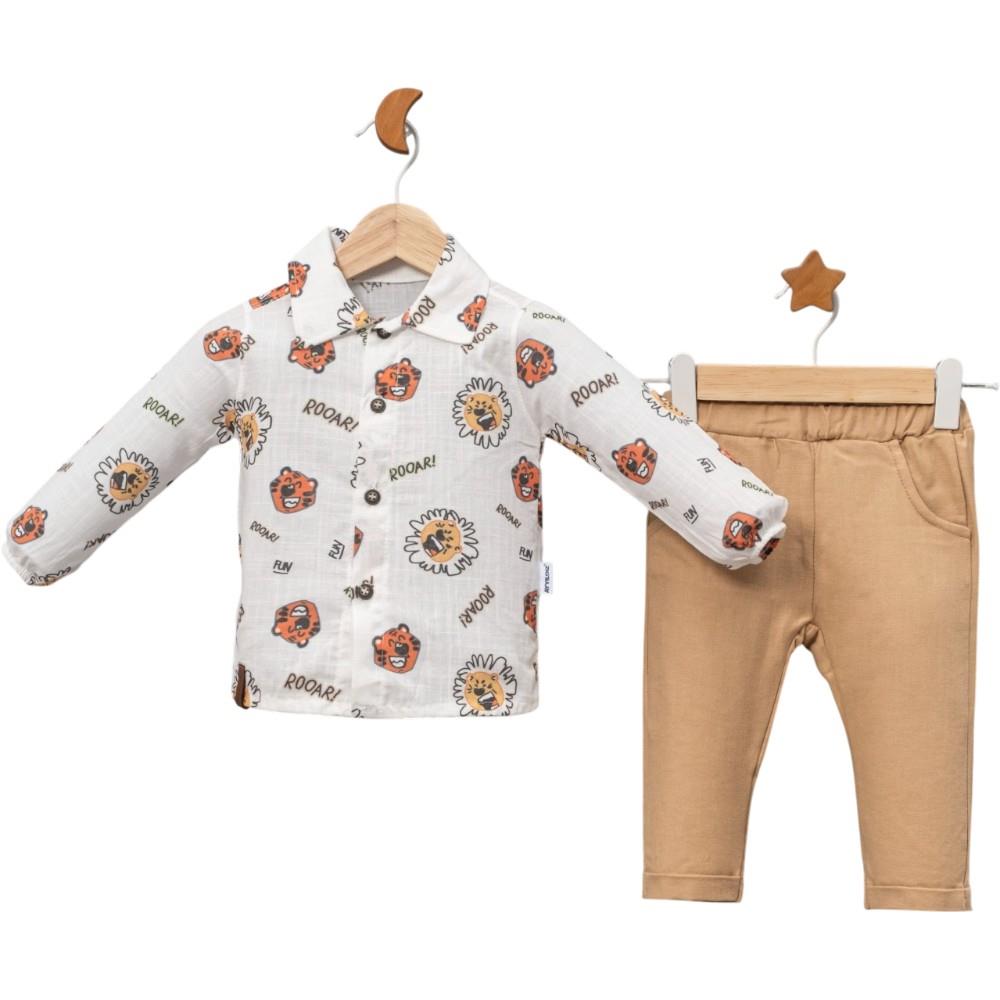 2346 оптом демисезонные комплекты из двух предметов, рубашка и брюки для мальчиков на 9-12-18 месяцев