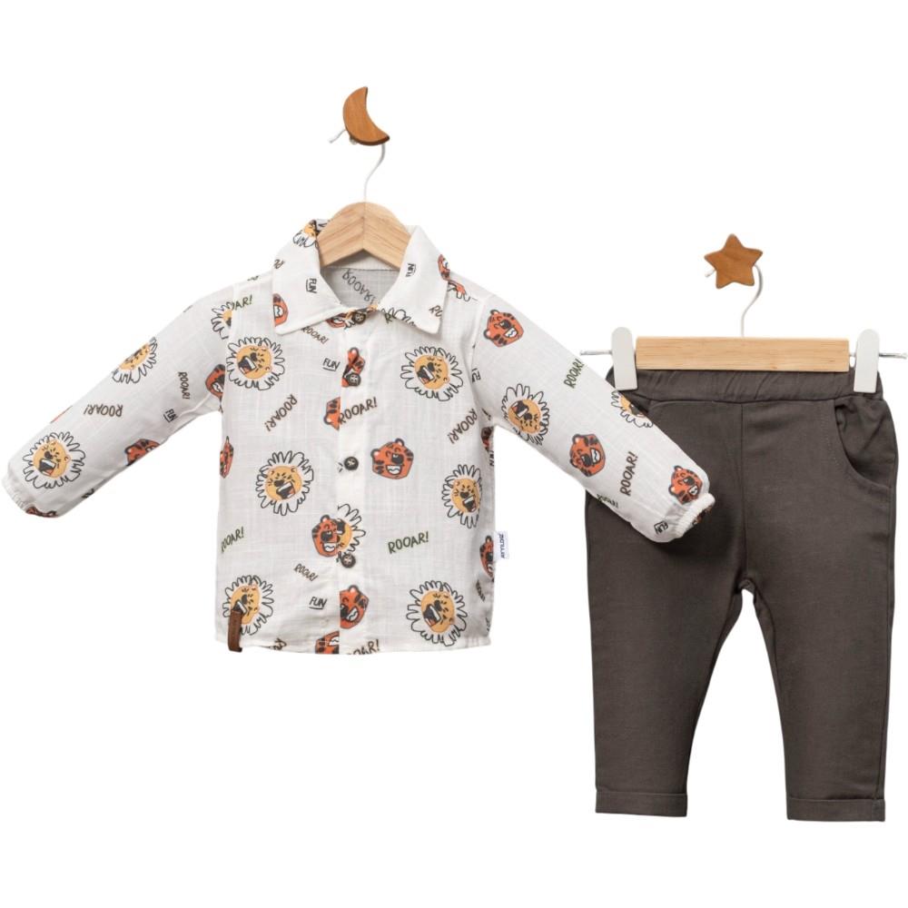 2346 оптом демисезонные комплекты из двух предметов, рубашка и брюки для мальчиков на 9-12-18 месяцев