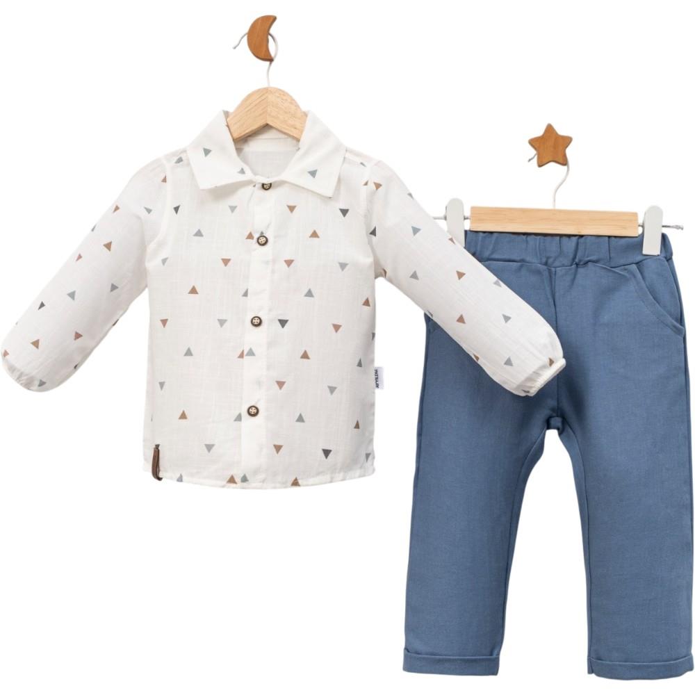 4105 оптом демисезонные комплекты из двух предметов, рубашка и брюки для мальчиков на 2-3-4 лет