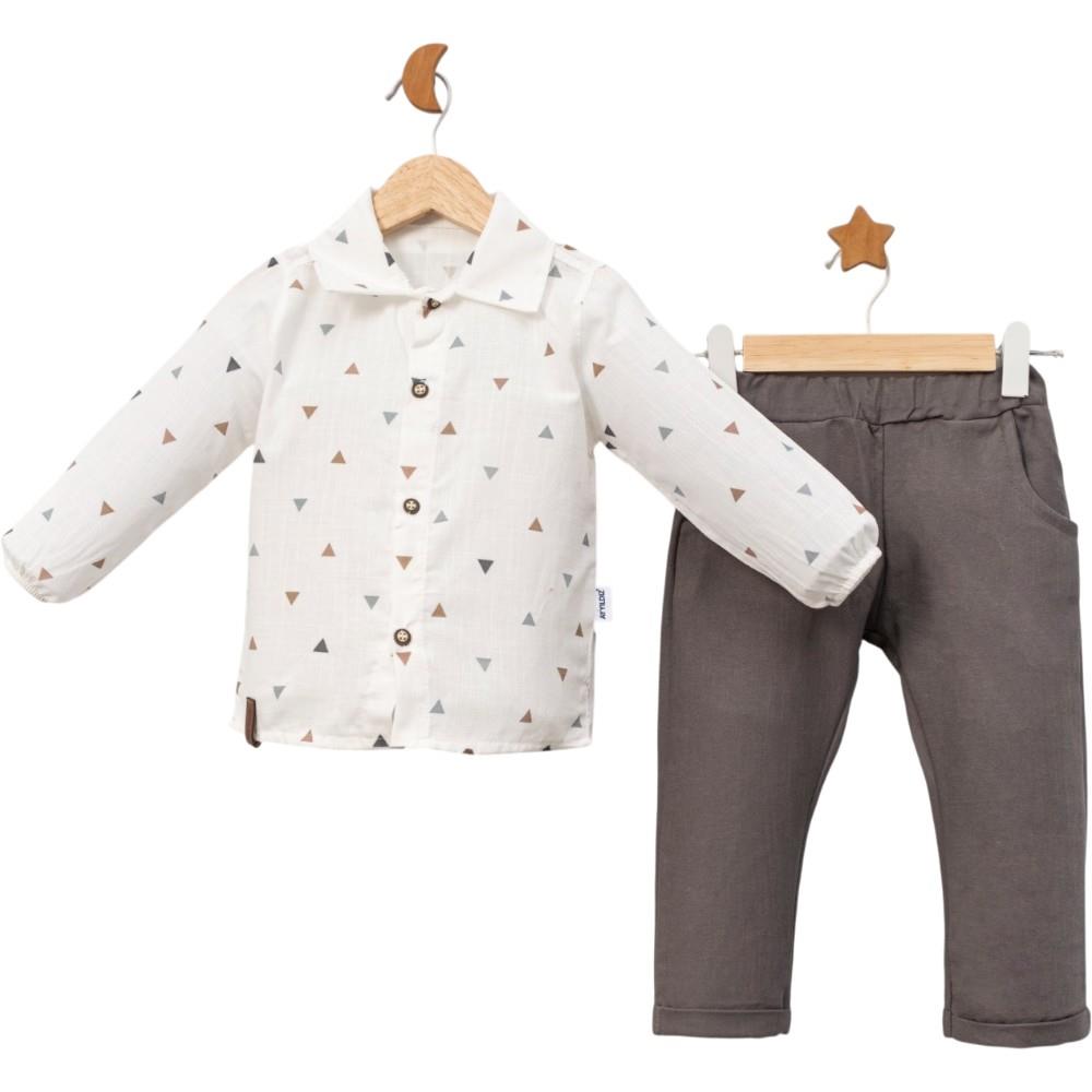 4105 оптом демисезонные комплекты из двух предметов, рубашка и брюки для мальчиков на 2-3-4 лет