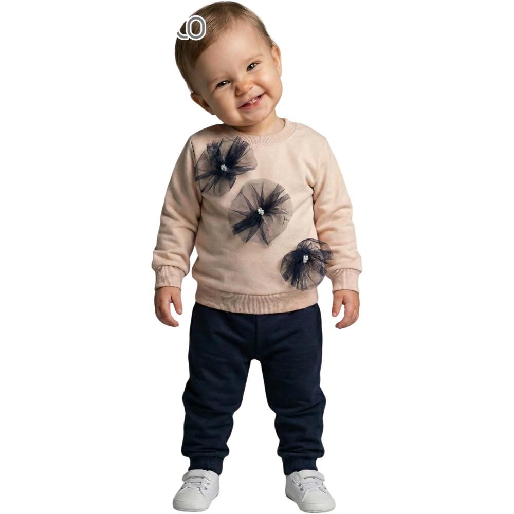 5014 toptan 9/24 aylık bebekler için mevsimlik iki parçalı takım elbise