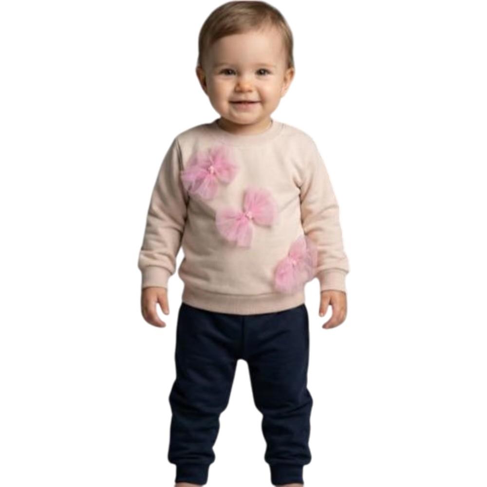 5014 toptan 9/24 aylık bebekler için mevsimlik iki parçalı takım elbise