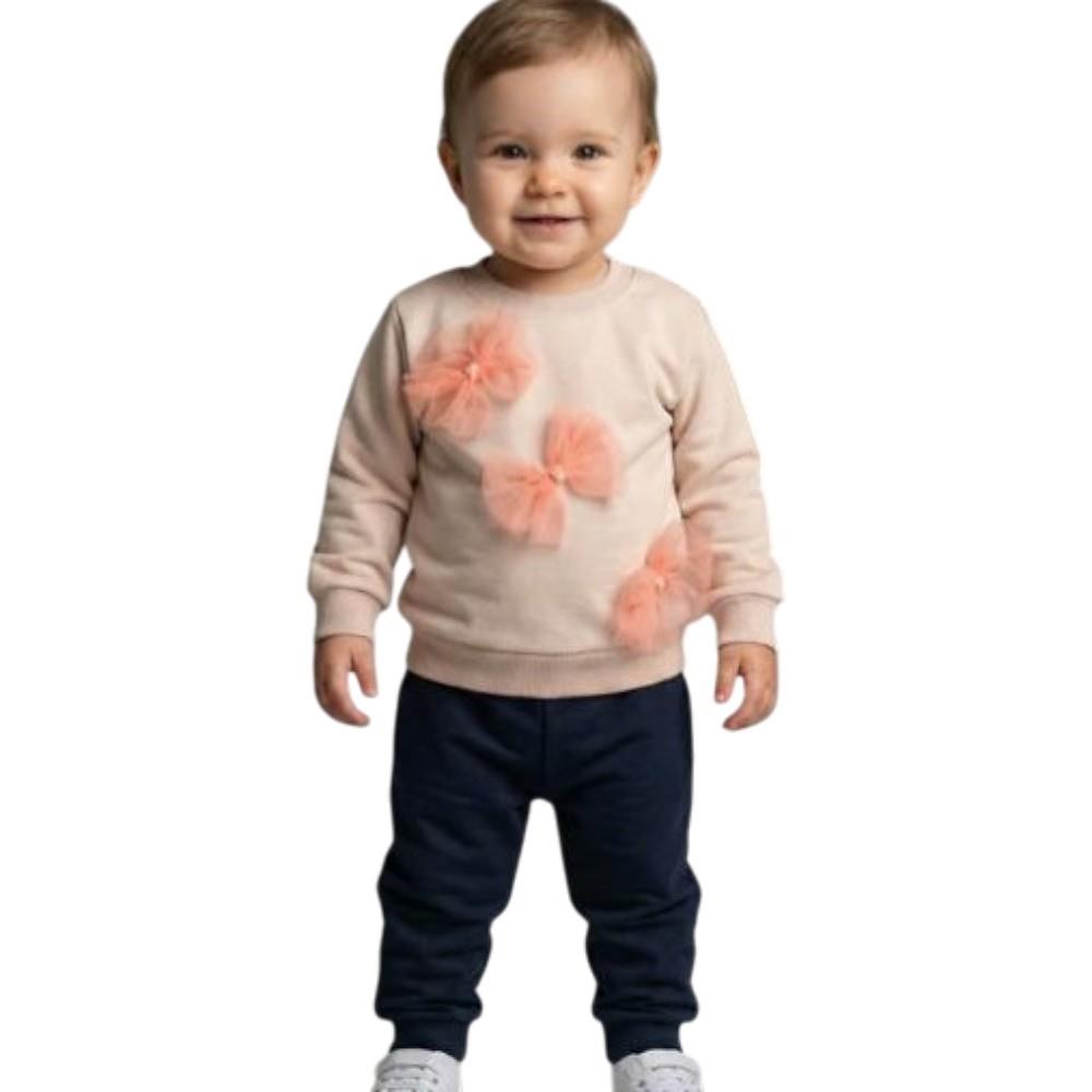 5014 toptan 9/24 aylık bebekler için mevsimlik iki parçalı takım elbise