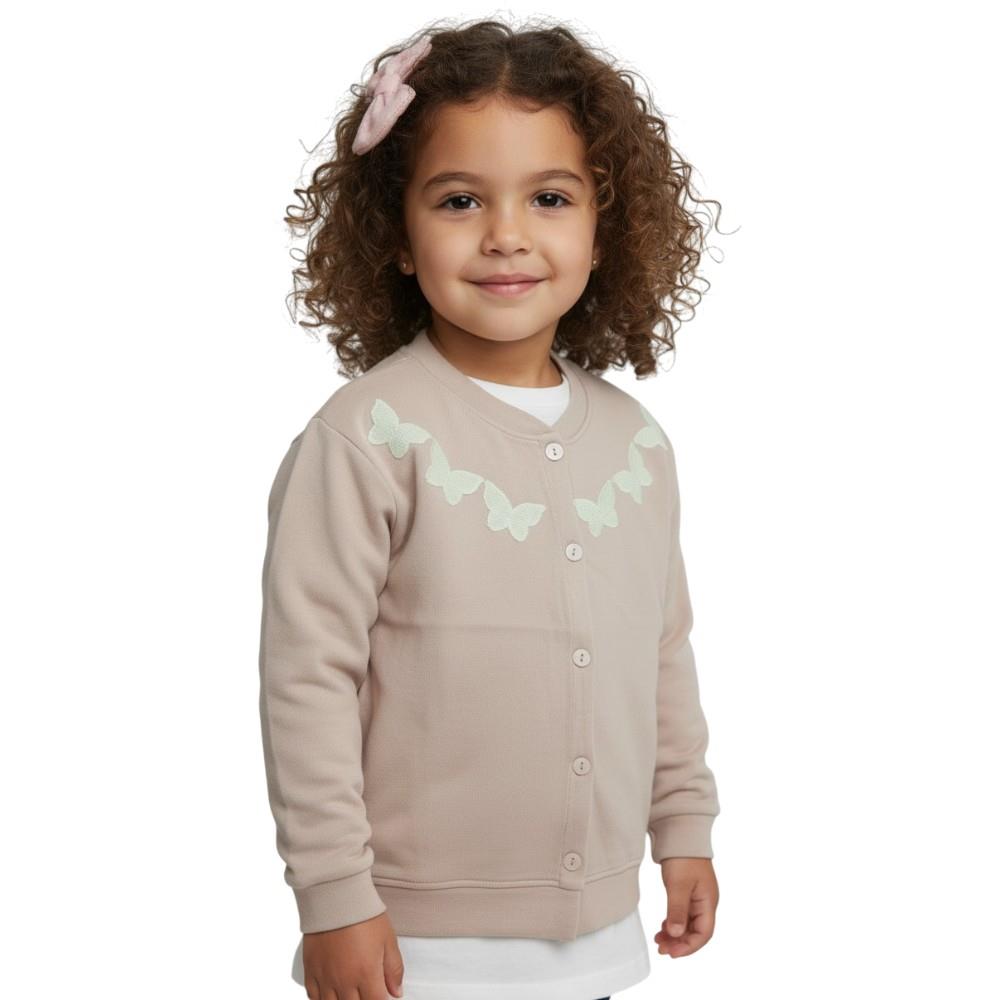 60900 оптом детские демисезонные вязаные кофты с цветочками на пуговицах для девочек на 5/12 лет