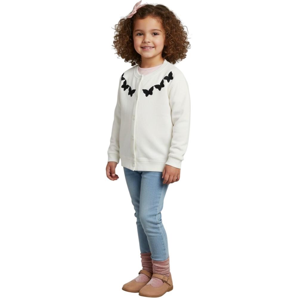 60900 оптом детские демисезонные вязаные кофты с цветочками на пуговицах для девочек на 5/12 лет