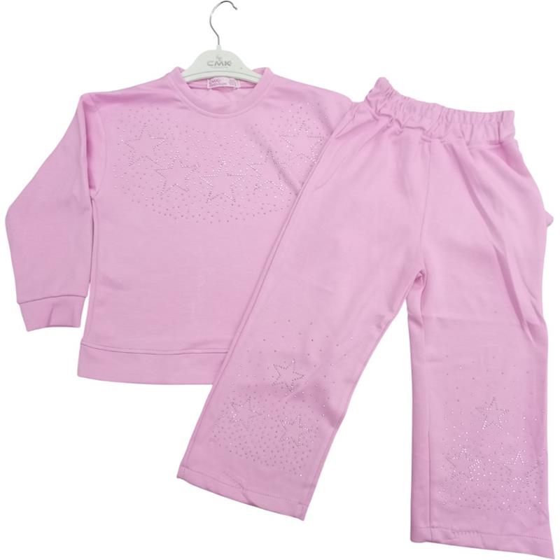 70355 toptan 5-12 yaş arası kız çocuklar için mevsimlik iki parçalı takım