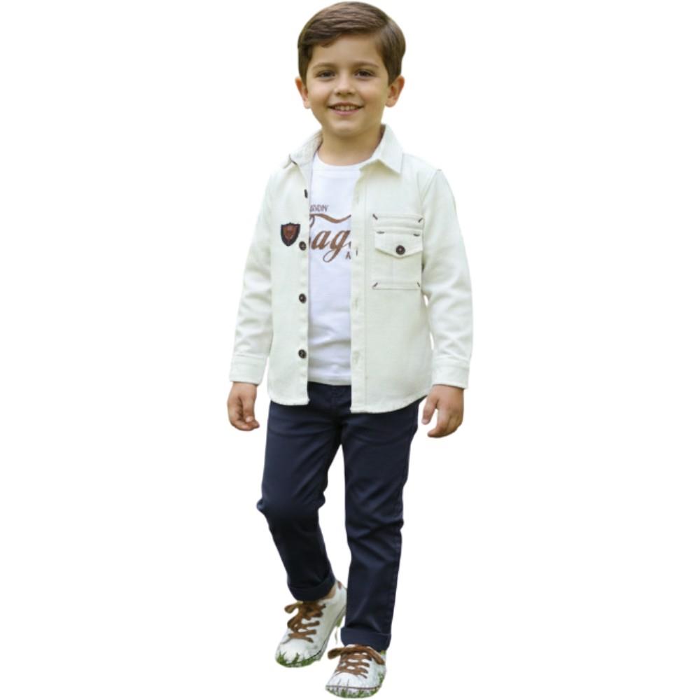 2941 оптовый набор из трех предметов одежды для мальчиков в возрасте 2-3-4-5 лет, включающий футболку, рубашку и брюки.