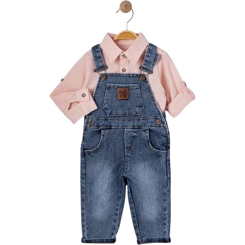 6043 wholesale children's denim overalls-pants with a shirt for boys for 9/24 months